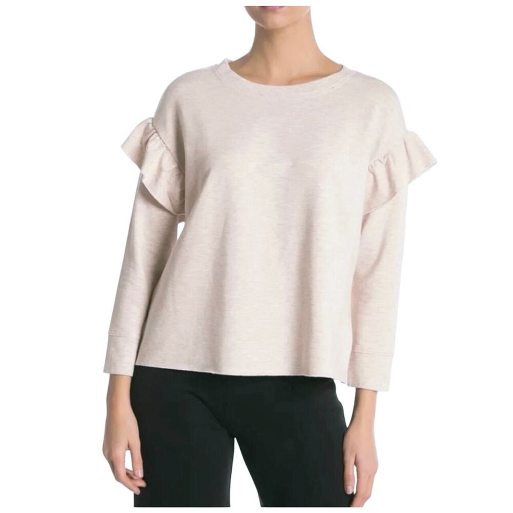 UGG Women’s Amara Ruffle Sleeved Popover Boxy Cream Sweatshirt